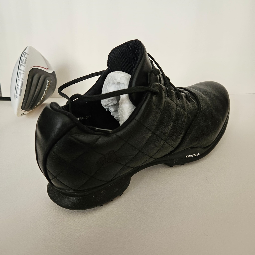 🏌‍♀️Adidas Traxion Black Quilted Golf Shoes - Picture 6 of 13